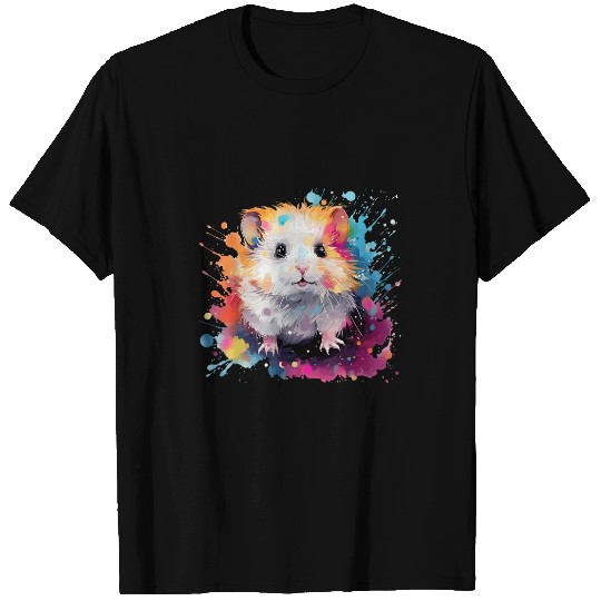 Hamster Pet Colorful Splash Art Cute Winter White Hamster Lover T-Shirts