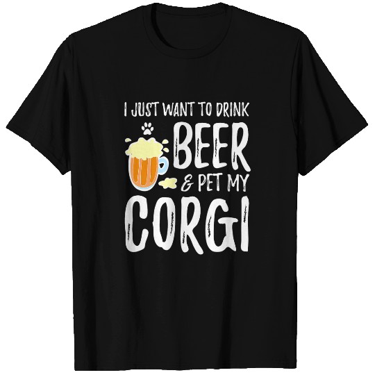 Beer Fun Corgi Dog Lover Beer Funny Dog Mom T-Shirts