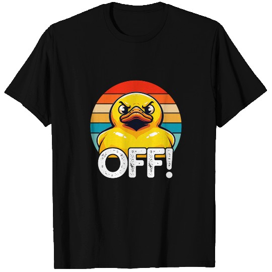 Duck Pet Funny Retro Duck Off Funny Angry Rubber Ducky Graphic T-Shirts