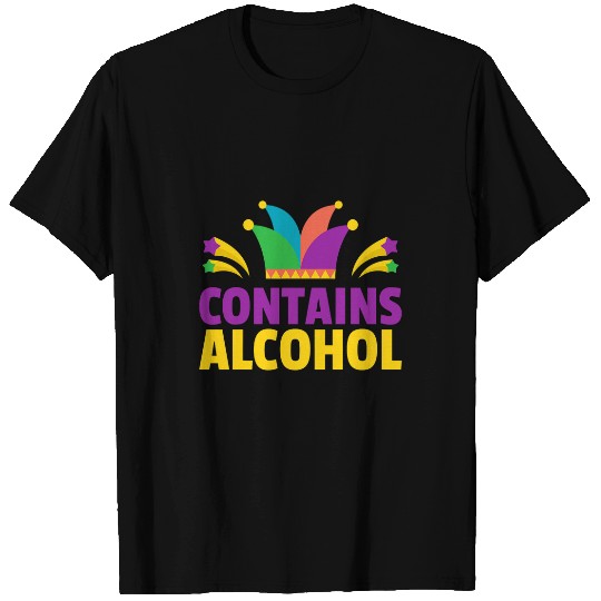 Beer Fun Contains Alcohol Mardi Gras Beer Bar Crawl T-Shirts