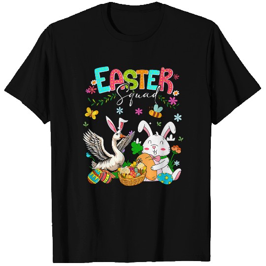 Happy Easter Bunny Goose Hunting Eggs Basket Farmer Kids 1 T-Shirts
