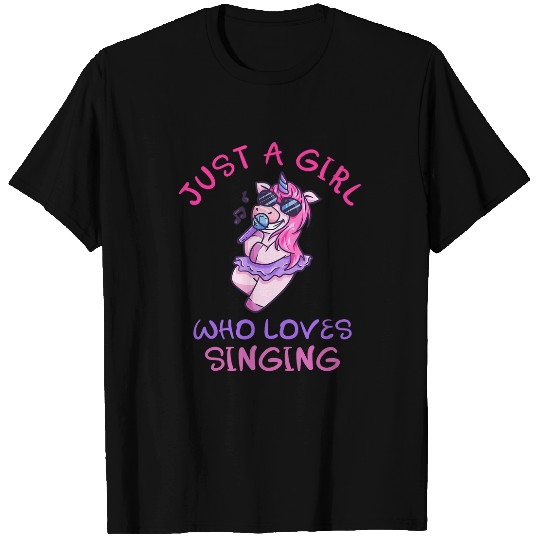 funny Unicorns girl likes to sing T-Shirts