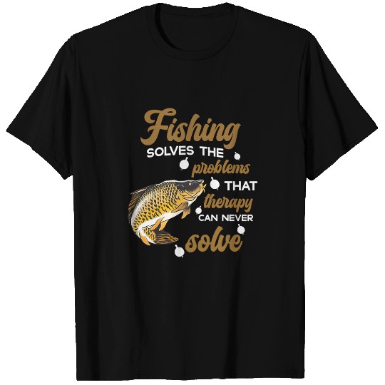 Funny Fishing Therapy Fish Humor Common Carp Graphic for Men T-Shirts