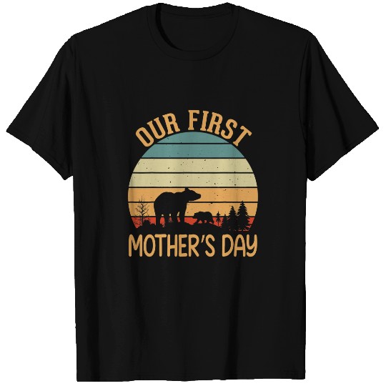 Bear Pet our first mothers Day for lover women mom bear vintages Retro T-Shirts