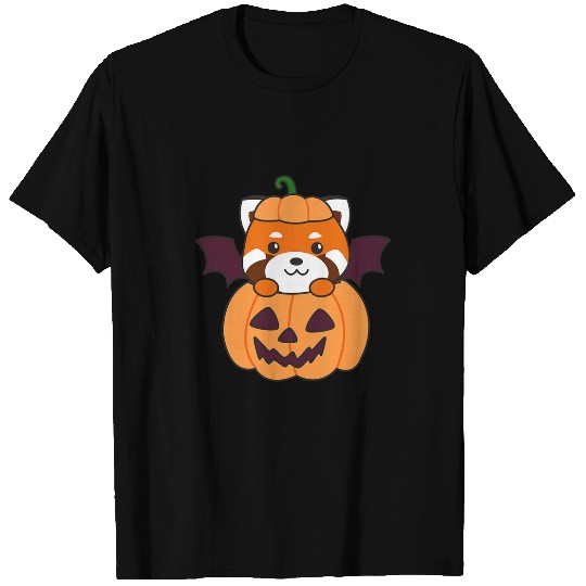 Panda Pet Red Panda Halloween Pumpkin Bat Red Panda Halloween T-Shirts