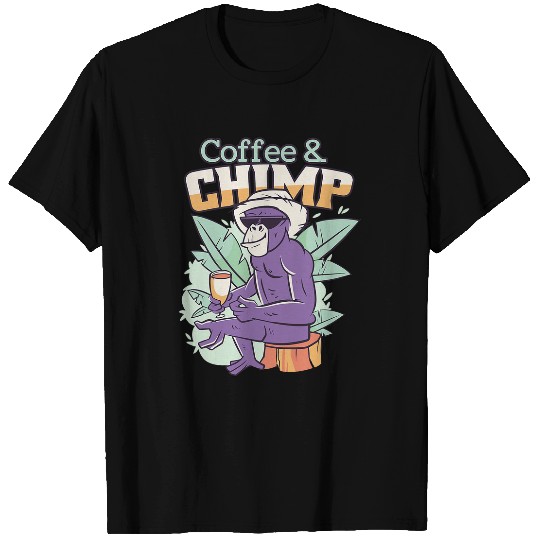 Coffee Fun Chimp Monkey Chill Chilling T-Shirts