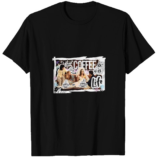 Coffee Fun Friends When Coffee Is Life Doodles T-Shirts