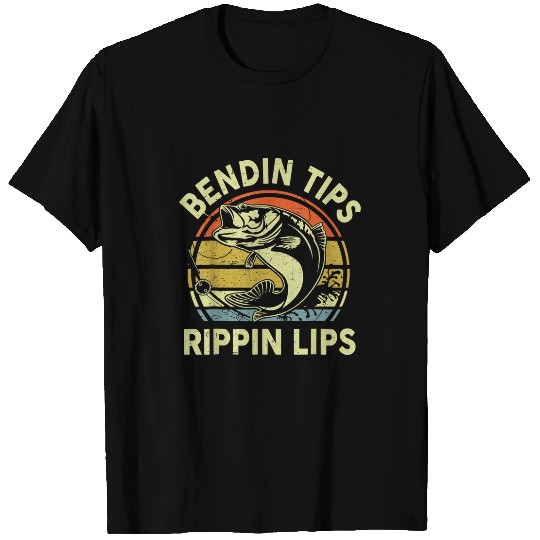 Funny Fishings Bendin Tip Rippin Lip Reel Cool Bass Dad 9 T-Shirts