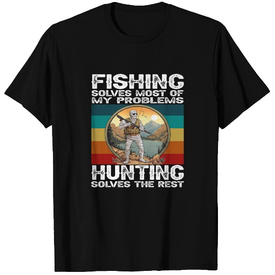 Funny Fishing And Hunting Gift Halloween Humor Hunter Mummy T-Shirts
