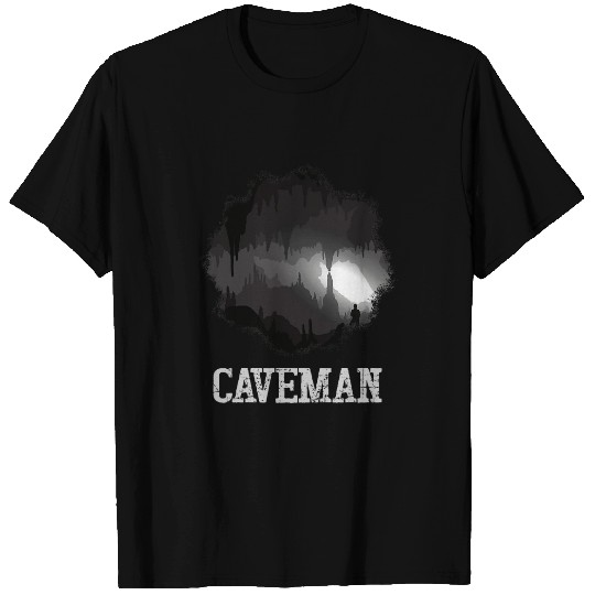 Caveman Explorer Exploring Cave T-Shirts