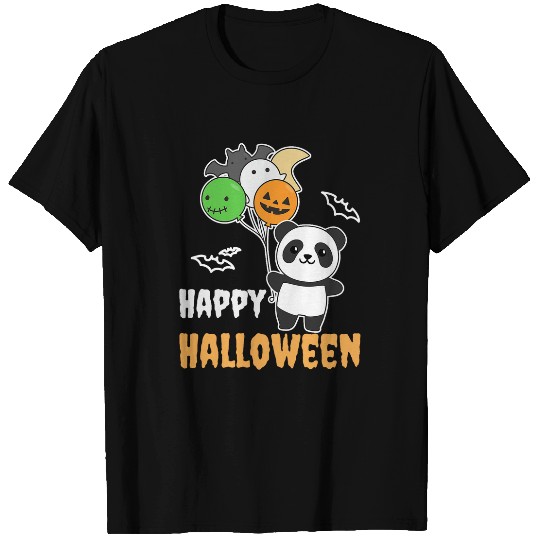 Panda Pet ghosts Pumpkin Bat Balloon Happy Halloween T-Shirts