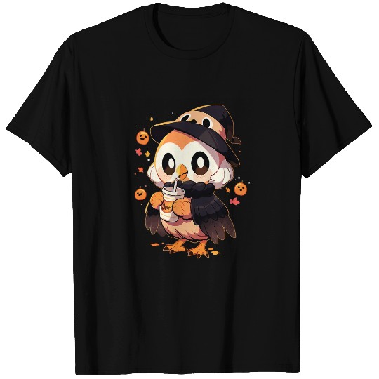 Coffee Fun Owl Bird Pumpkin Spice Latte Fall Autumn Halloween T-Shirts