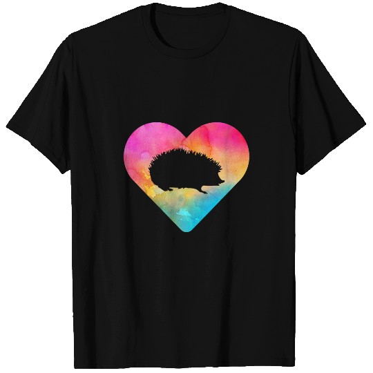 Hedgehog Pet Women or Girls Hedgehog Tie Dye Watercolor T-Shirts