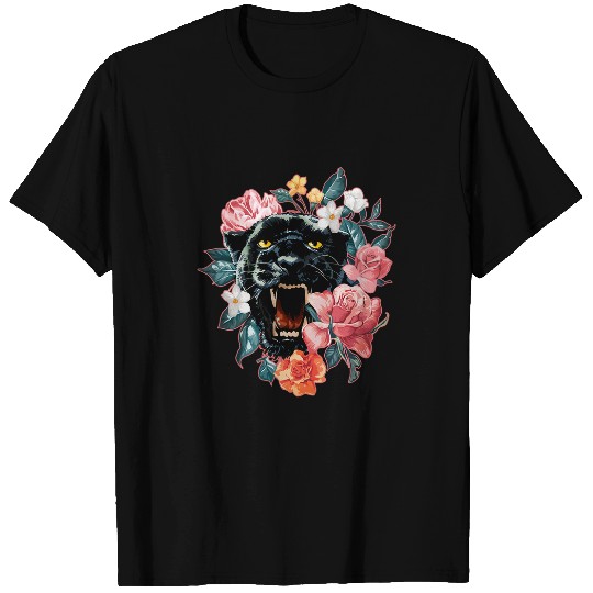 Owl Pet panthers black cats angry teeth growl animal T-Shirts