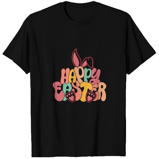 happy easter bunny rabbit face cute easter day women girls T-Shirts