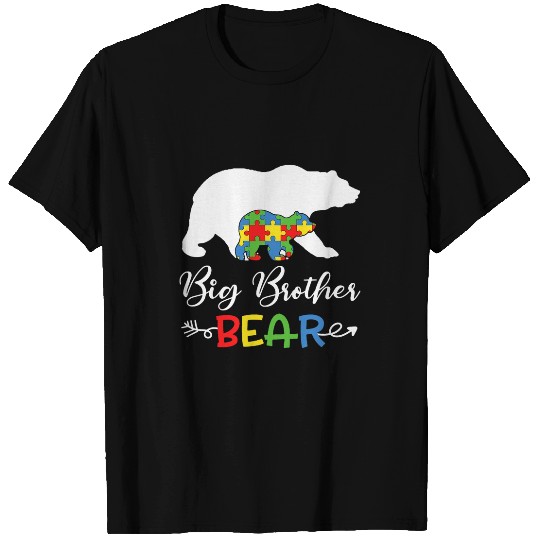 Bear Pet Big Brother Bear Autism Awareness Bro Boys T-Shirts