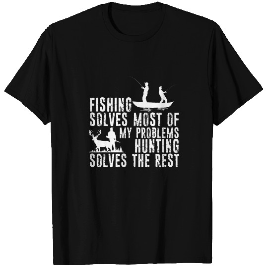 Funny Fishing And Hunting Christmas Hunter Humor Cool T-Shirts