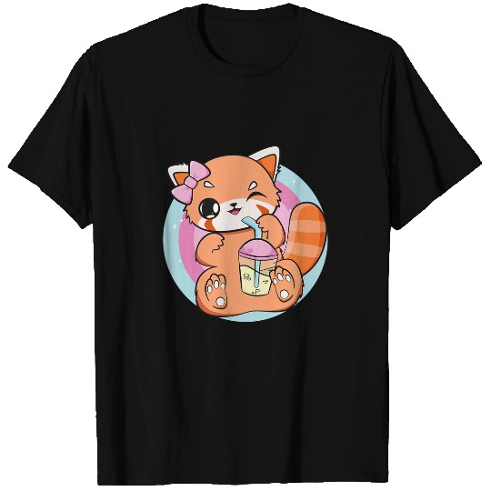 Panda Pet Chinese Red Panda Boba Cute Anime Pearl Bubble Tea 1 T-Shirts