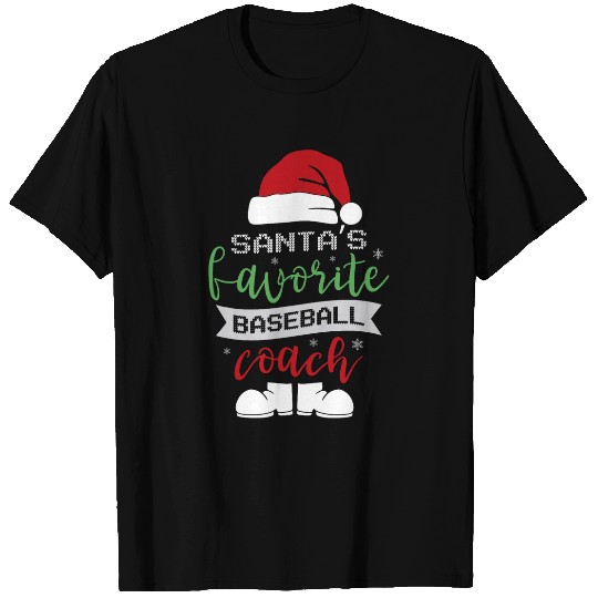 Santas Baseball Coachs Christmas Holiday Season Baseball T-Shirts