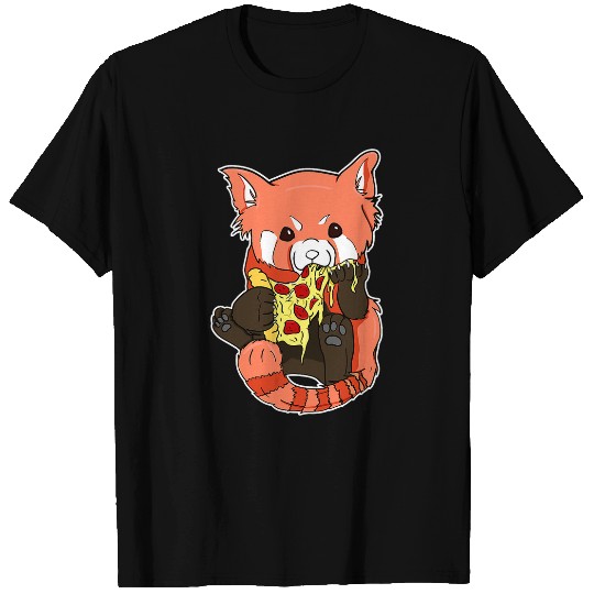 Panda Pet Red Panda Eating Pizza Red Panda Lover Cute Lesser Panda T-Shirts