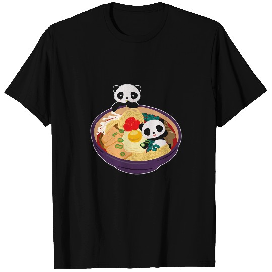 Panda Pet in Ramen Noodles Chinese Food Giant Pandas Cute Kawaii T-Shirts