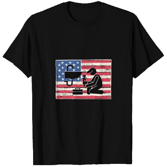 Plumbers Job for men gift american flag patriotic 1 T-Shirts