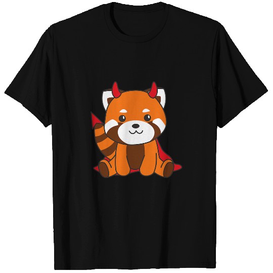 Panda Pet Red Panda Halloween Cute Devil Costume Halloween 2 T-Shirts