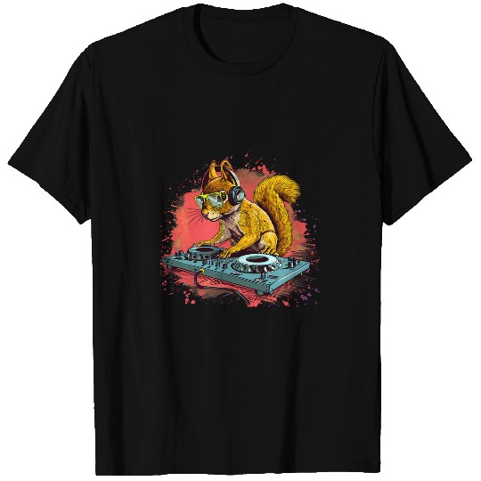 Squirrel Pet DJ Music Producer Dance Club Turntable DJ Squirrel 2 T-Shirts