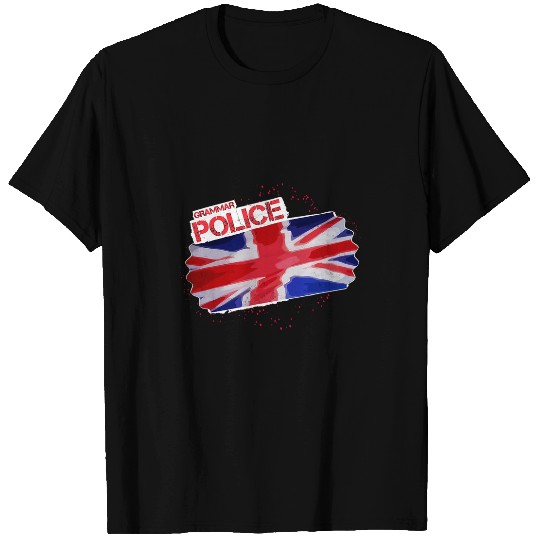 Police Job 70s 80s Rock Inspired Grammar Police Flag T-Shirts