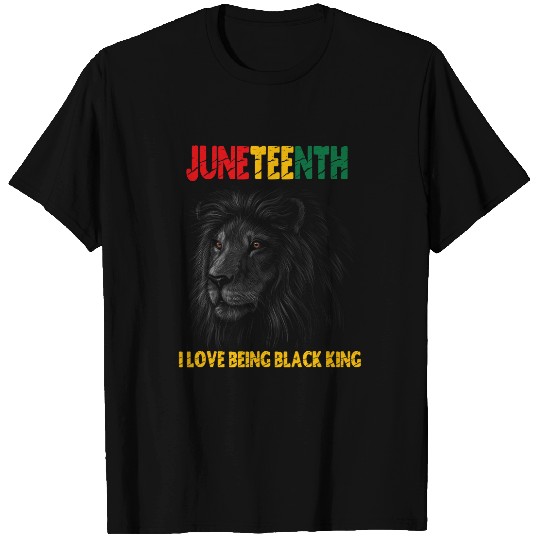 Lion Pet i love being a black king dad fars day lion junenth T-Shirts