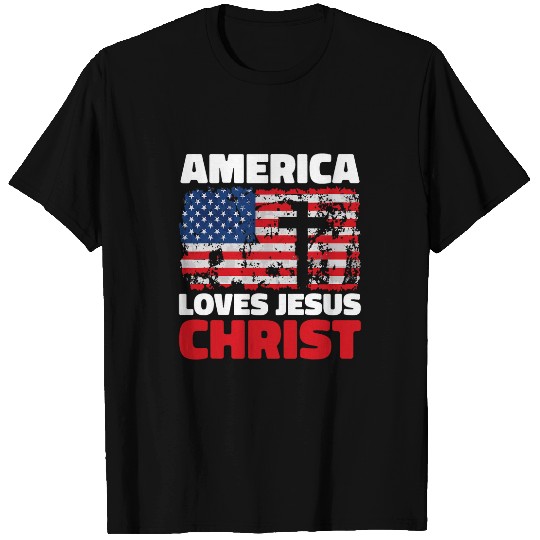 Christianity Us Flag Bible Catholic Christian 4th Of July T-Shirts