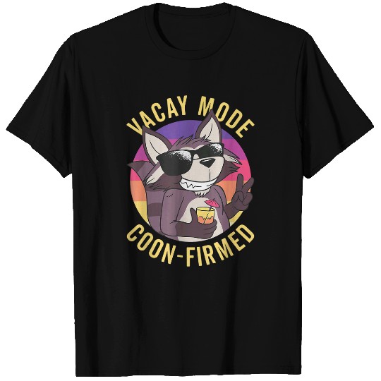 Raccoon Pet Vacay Mode Confirmed Beach Raccoon T-Shirts