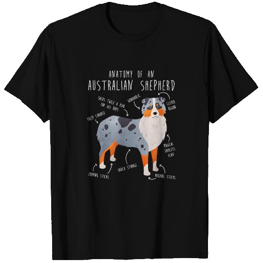 Australian Shepherd Anatomy Cute Funny Pet Aussie Dog Mom 1 T-Shirts
