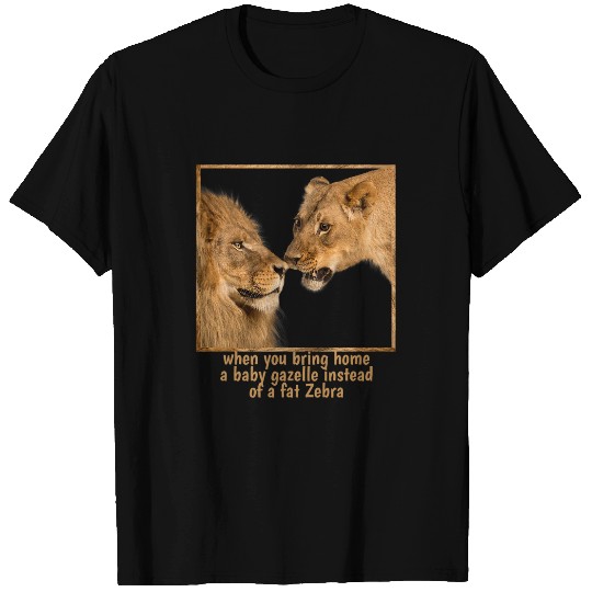 Lion Pet King and Queen Funny Lion Couple Lion and Lioness T-Shirts