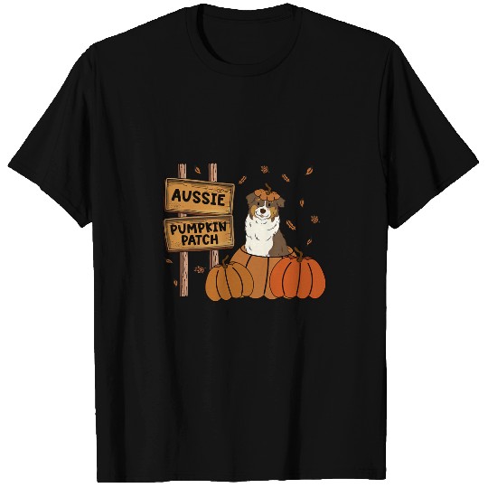 Aussie Dog Lovers Pumpkin Patch Thanksgiving Halloween T-Shirts