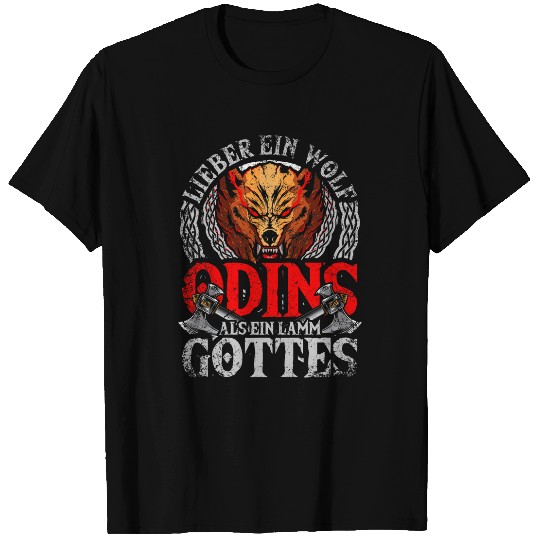 Mens Dear a wolfs Odins As A Lamb of God Viking Viking T-Shirts
