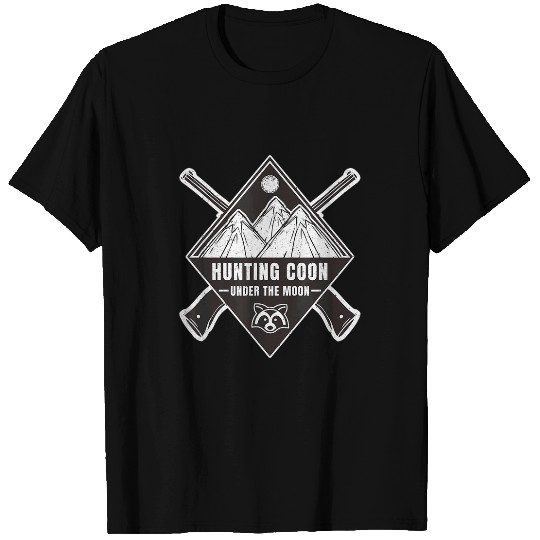 Raccoon Pet Hunting Coon Under Moon Funny Raccoon Hunting Gear T-Shirts