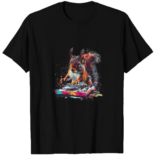 Squirrel Pet DJ Dance Club Music Producer Turntable DJ Squirrel T-Shirts