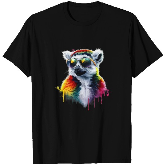 Lemur Pet Men Woman Colorful Watercolor Lemur T-Shirts