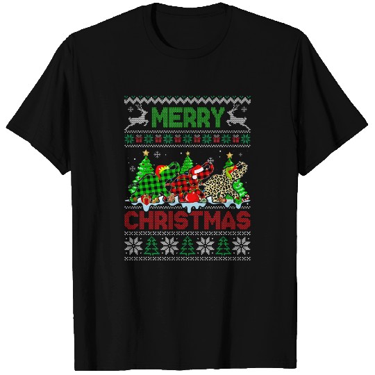 Elephant Pet Green Red Plaid Leopard Merry Christmas T-Shirts