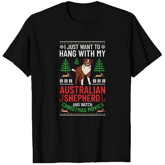 Australian Shepherd Christmas Dog Puppies xmass 5 T-Shirts