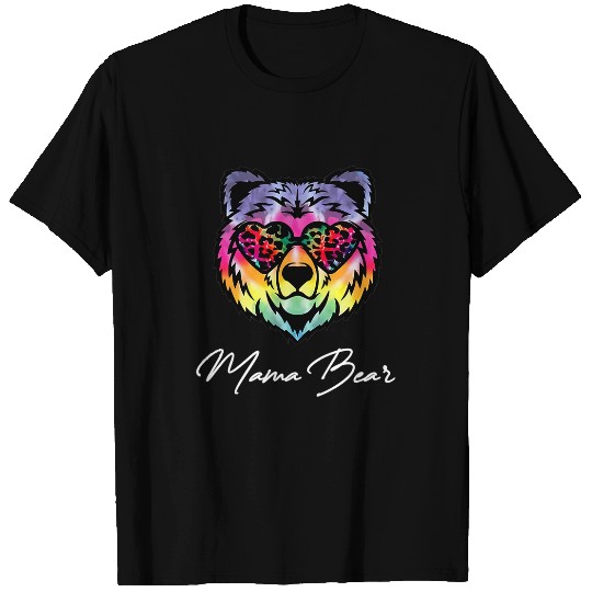Bear Pet colorful watercolor mama bear face sunglasses mor T-Shirts