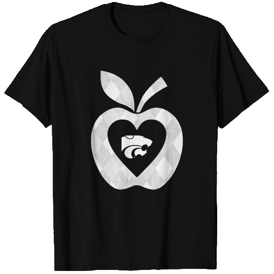 Kansas State Wildcats Teacher Argyle Pattern Apple T-Shirts