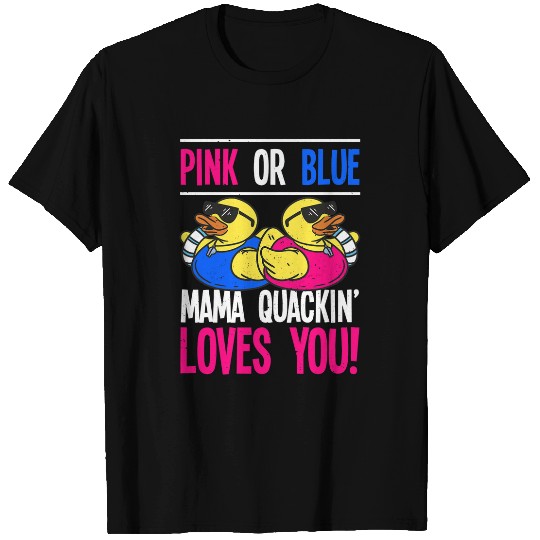 Duck Pet Gender Reveal Mama Team Pink Or Blue Duck Pun Baby Shower T-Shirts