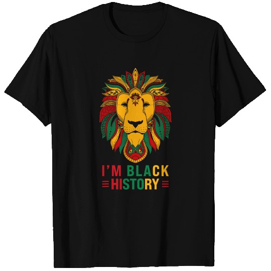 Lion Pet I Am Black History African American Pride Lion Black King T-Shirts