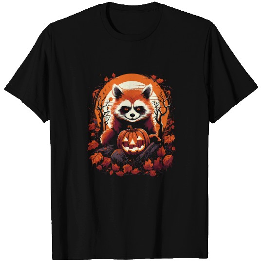 Panda Pet Spooky Halloween Red Panda Pumpkin Costume T-Shirts
