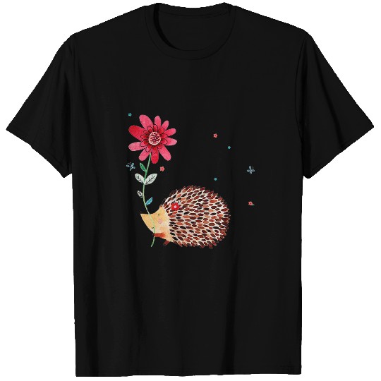 Hedgehog Pet With Pink Flower Sassy Southern Charm Funny Animal T-Shirts