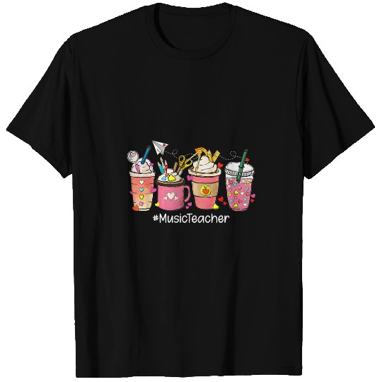 Coffee Fun CF Coffee Cute Coffee Latte Music Teacher Valentines Day T-Shirts