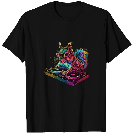 Squirrel Pet DJ Music Producer Dance Club Turntable DJ Squirrel T-Shirts