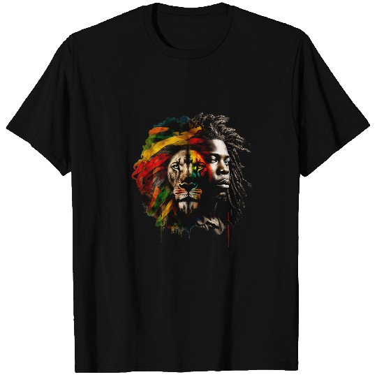 Lion Pet I Am Black History African American Pride Lion Black King 2 T-Shirts